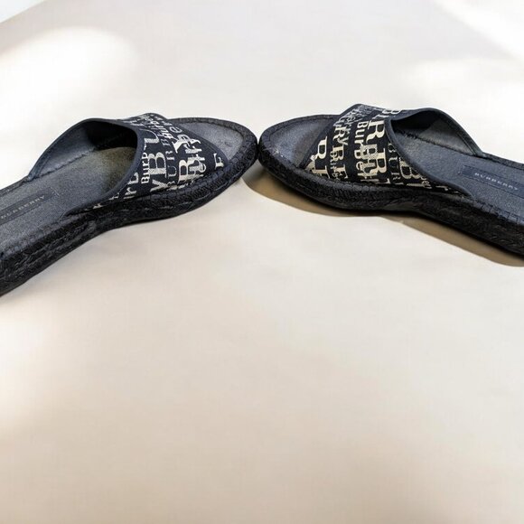 Burberry Espadrille Slides, Black & White Logo, Women's Size 36, Box & Dust Bag - Picture 6 of 8